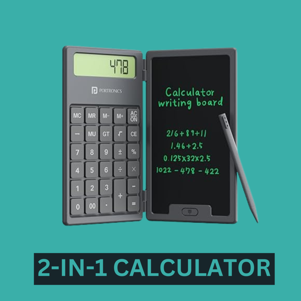 2-in-1 Functionality: Calculator and writing pad